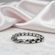 Vintage Dominant Punk Skull Bracelet-Black Diamonds New York