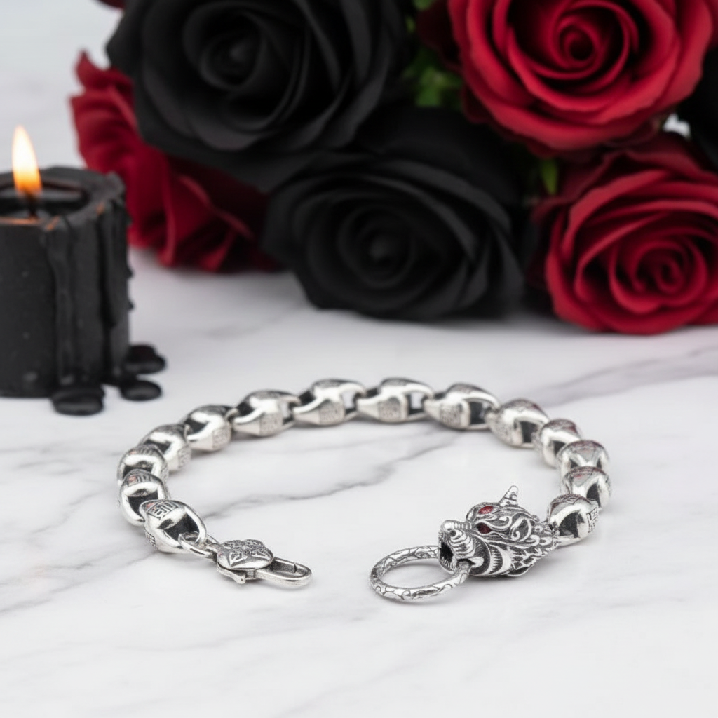 Vintage Ethnic Mantra Gothic Bracelet-Black Diamonds New York