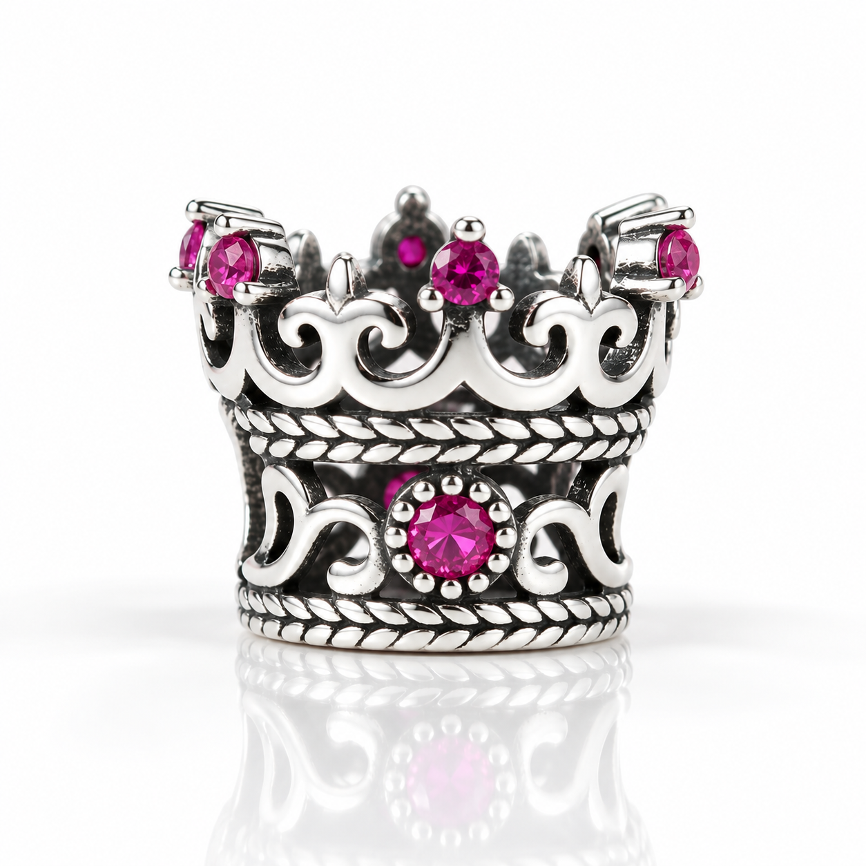 Vintage Princess Crown Charm-Black Diamonds New York
