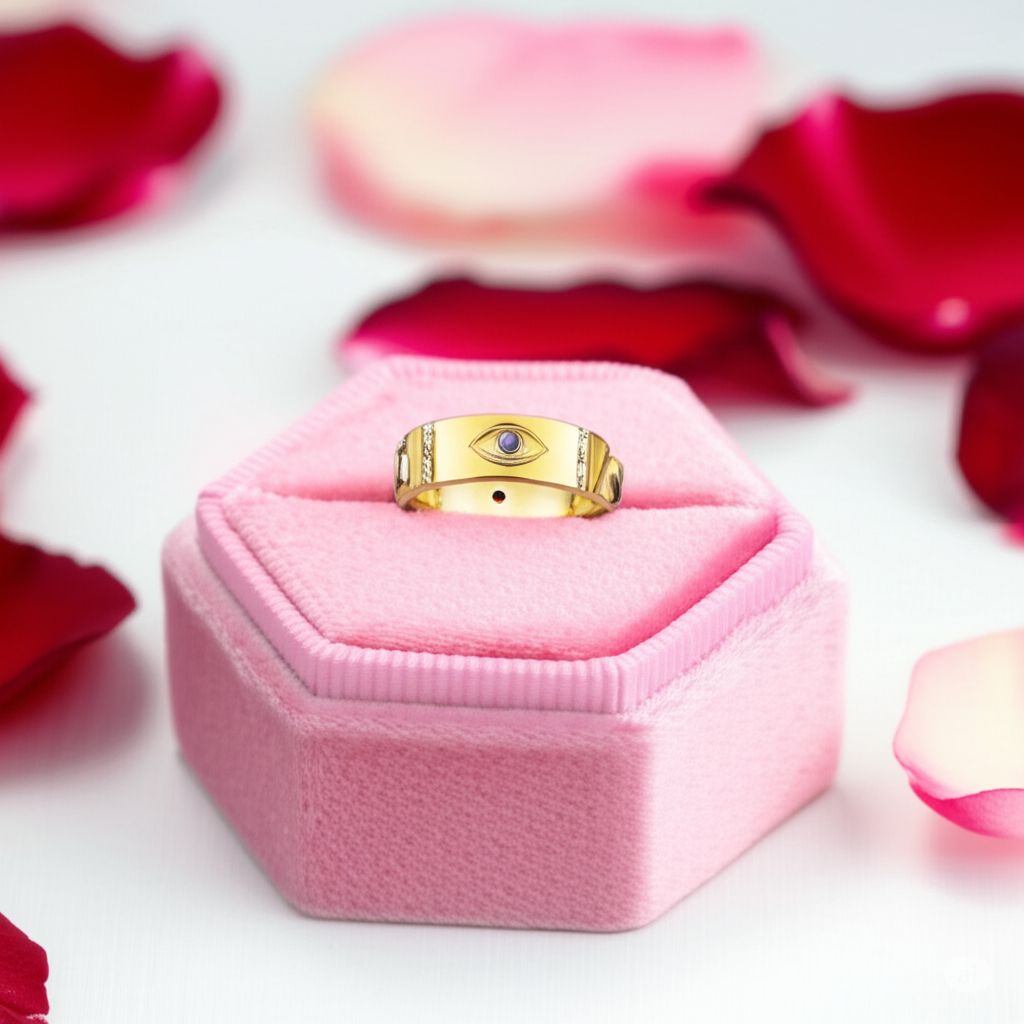 Vintage Purple Diamond Eye Talisman Band-Black Diamonds New York