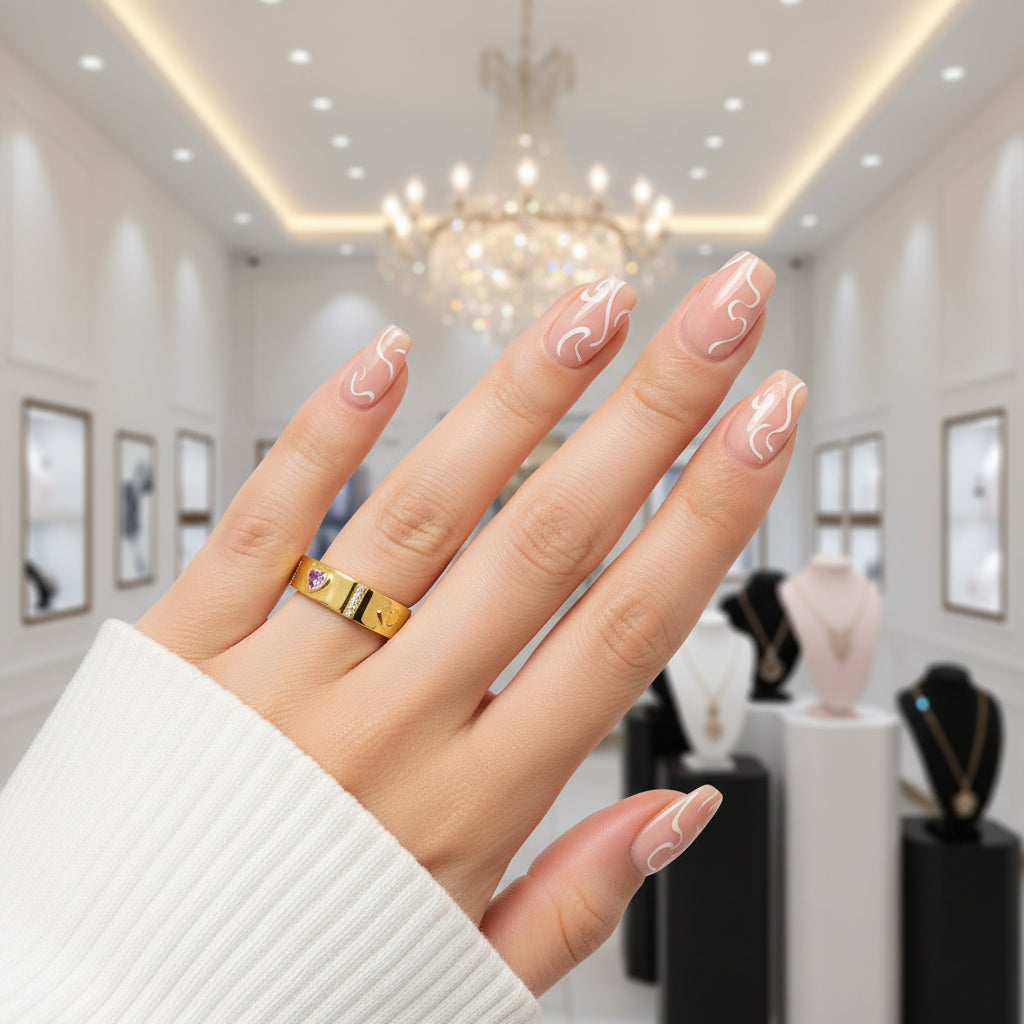 Vintage Purple Diamond Eye Talisman Band-Black Diamonds New York