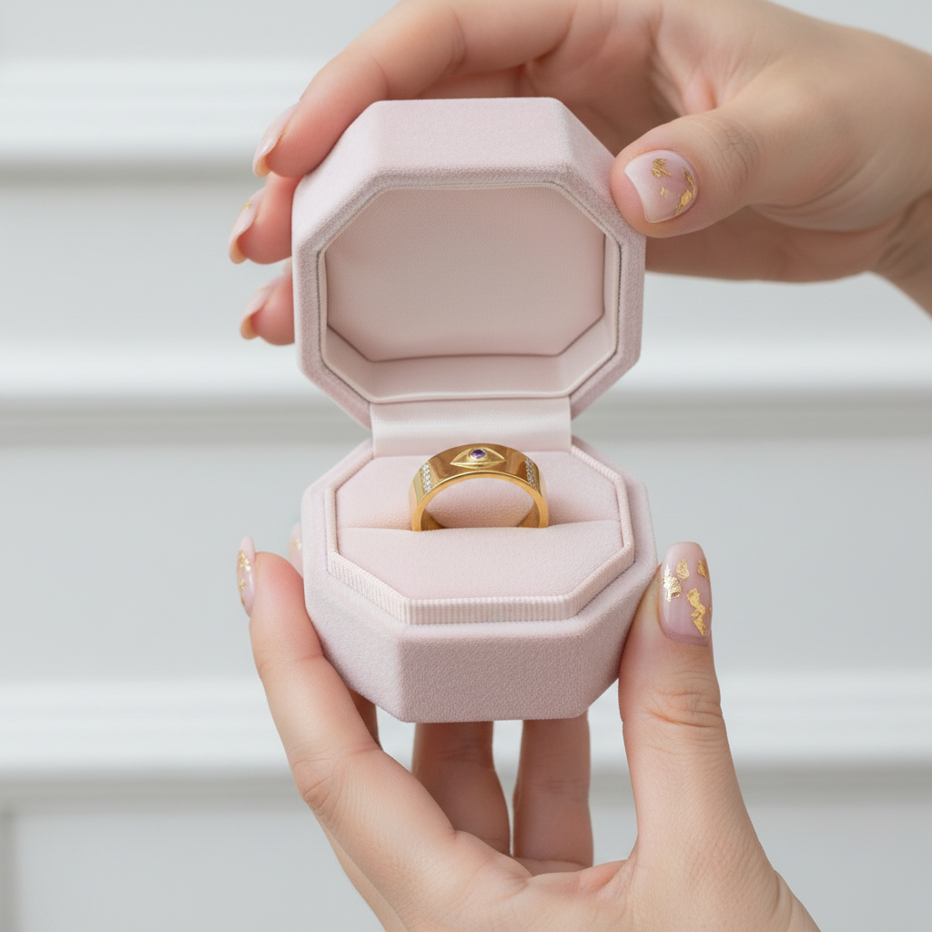 Vintage Purple Diamond Eye Talisman Band