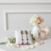 Vintage Scarab Drop Earrings-Black Diamonds New York