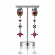 Vintage Scarab Drop Earrings-Black Diamonds New York