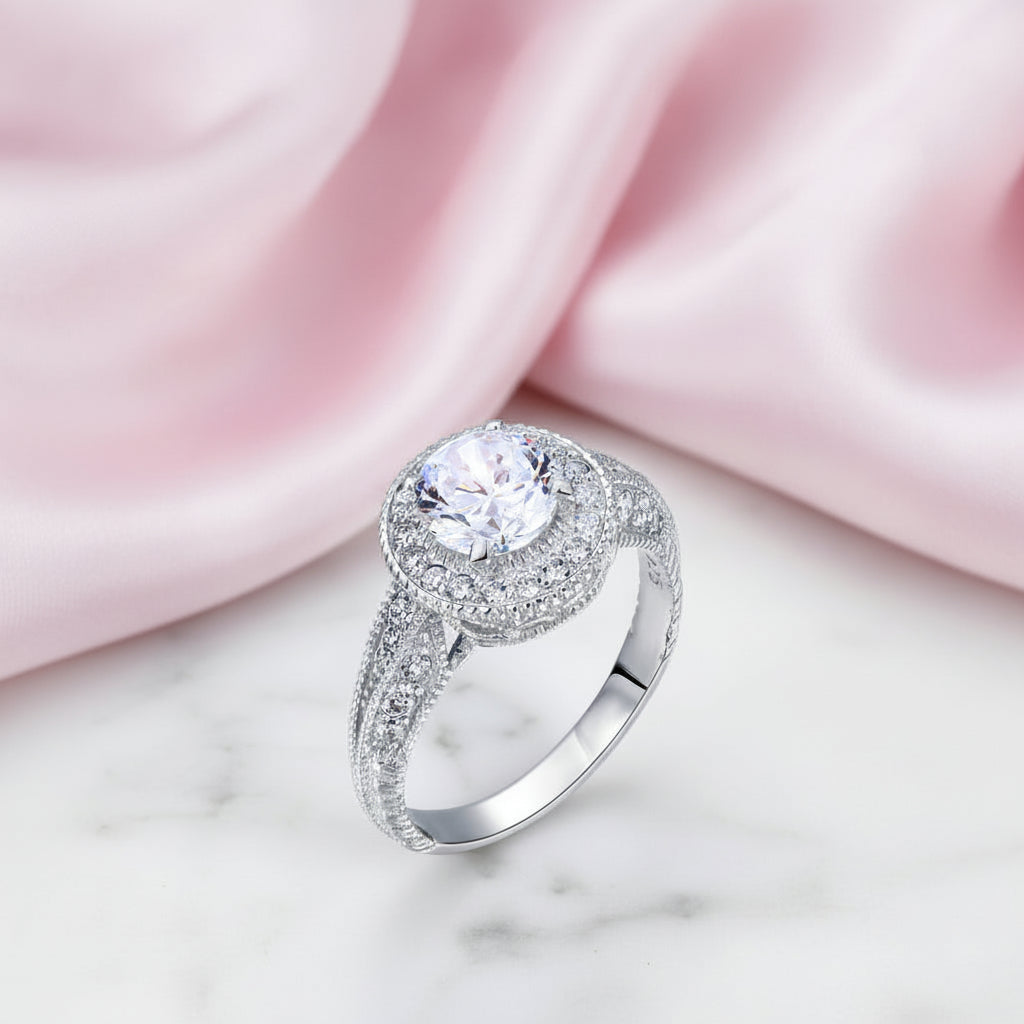 Vintage Option 2.0 Ct Diamond Option Halo Engagement Ring-Black Diamonds New York