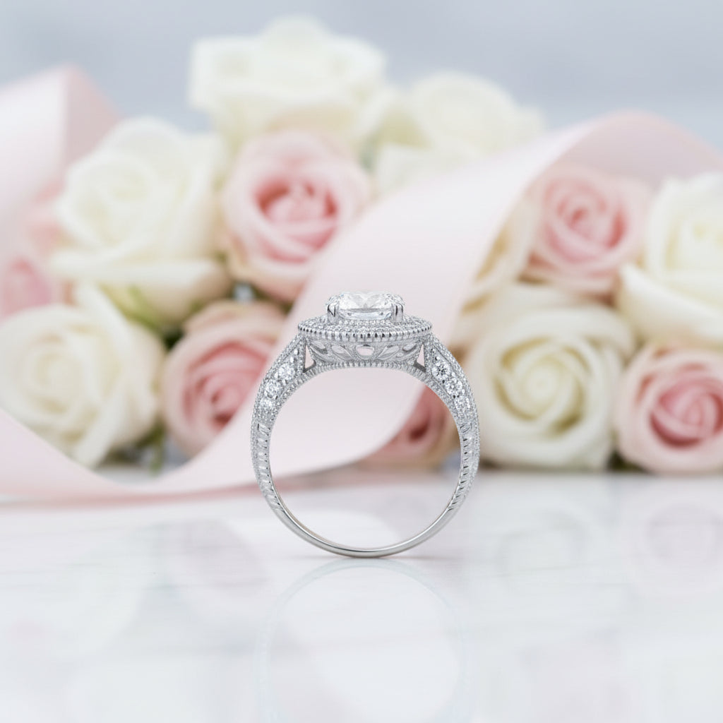 Vintage Option 2.0 Ct Diamond Option Halo Engagement Ring-Black Diamonds New York