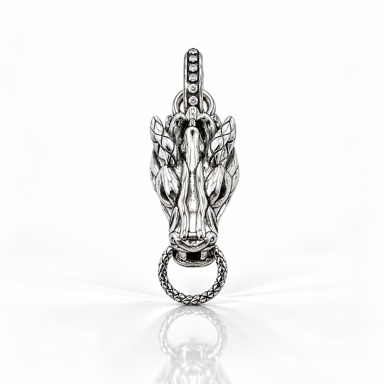Vintage Style Carrier Dragon Pendant-Black Diamonds New York