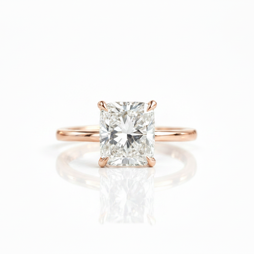 Vintage Yellow Gold Cushion Cut 3PC Wedding Ring Set-Black Diamonds New York