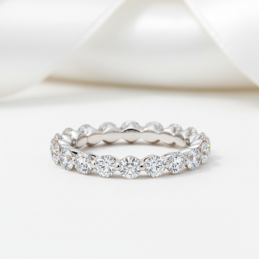 Eternity Round Cut Women's Stackable Wedding Band-Black Diamonds New York
