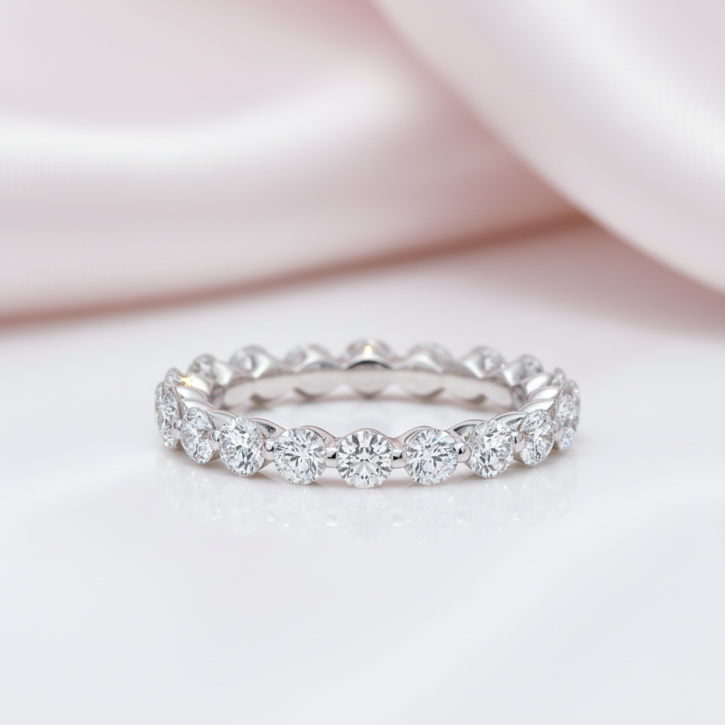 Eternity Round Cut Women's Stackable Wedding Band-Black Diamonds New York