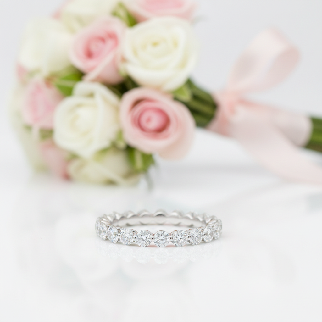 Eternity Round Cut Women's Stackable Wedding Band-Black Diamonds New York