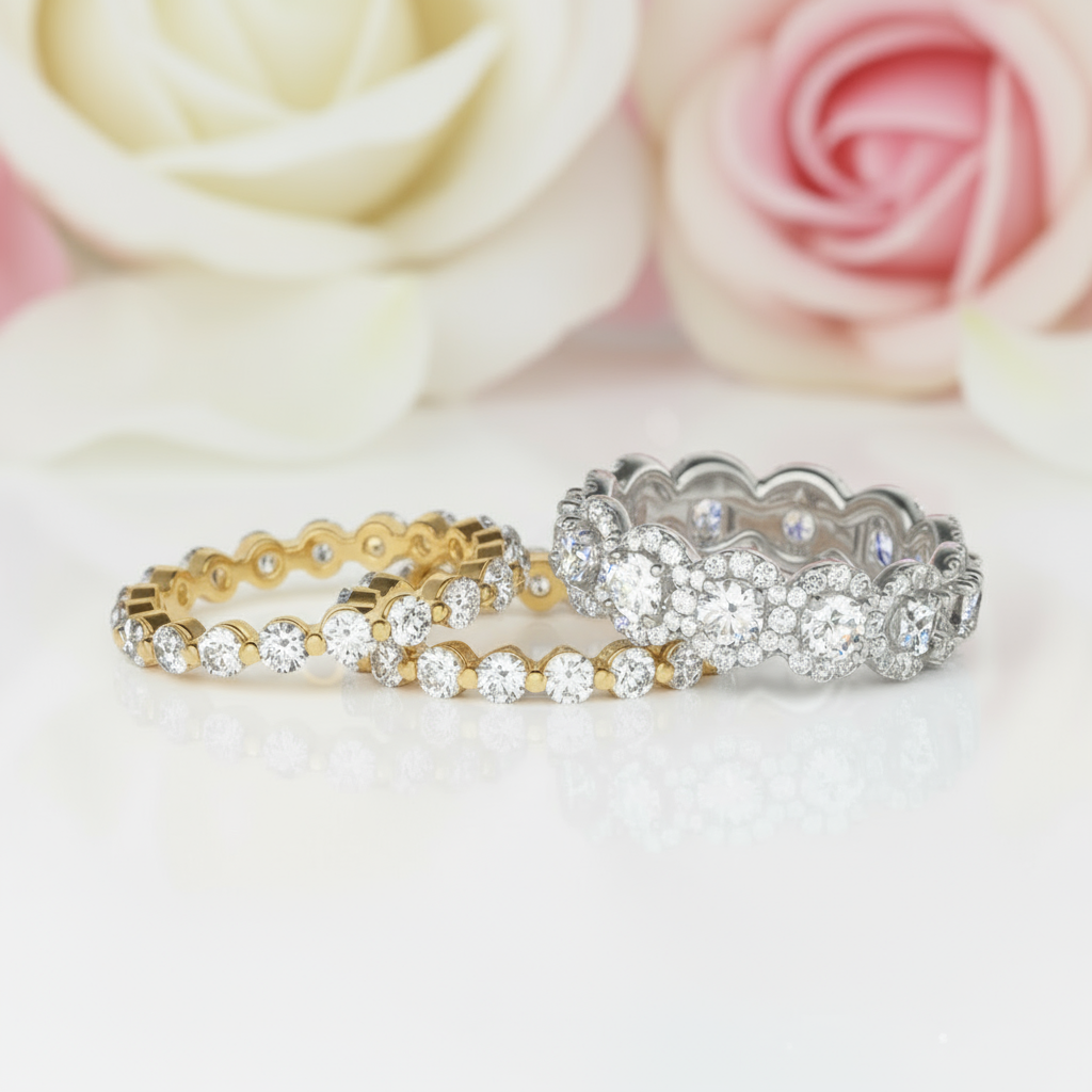 2 Tone 5.0ct Round Cut 3PC Wedding Band Set-Black Diamonds New York