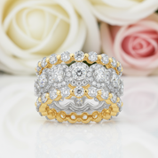 2 Tone 5.0ct Round Cut 3PC Wedding Band Set-Black Diamonds New York