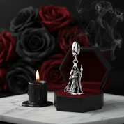Wand-wielding Grim Reaper Charm-Black Diamonds New York