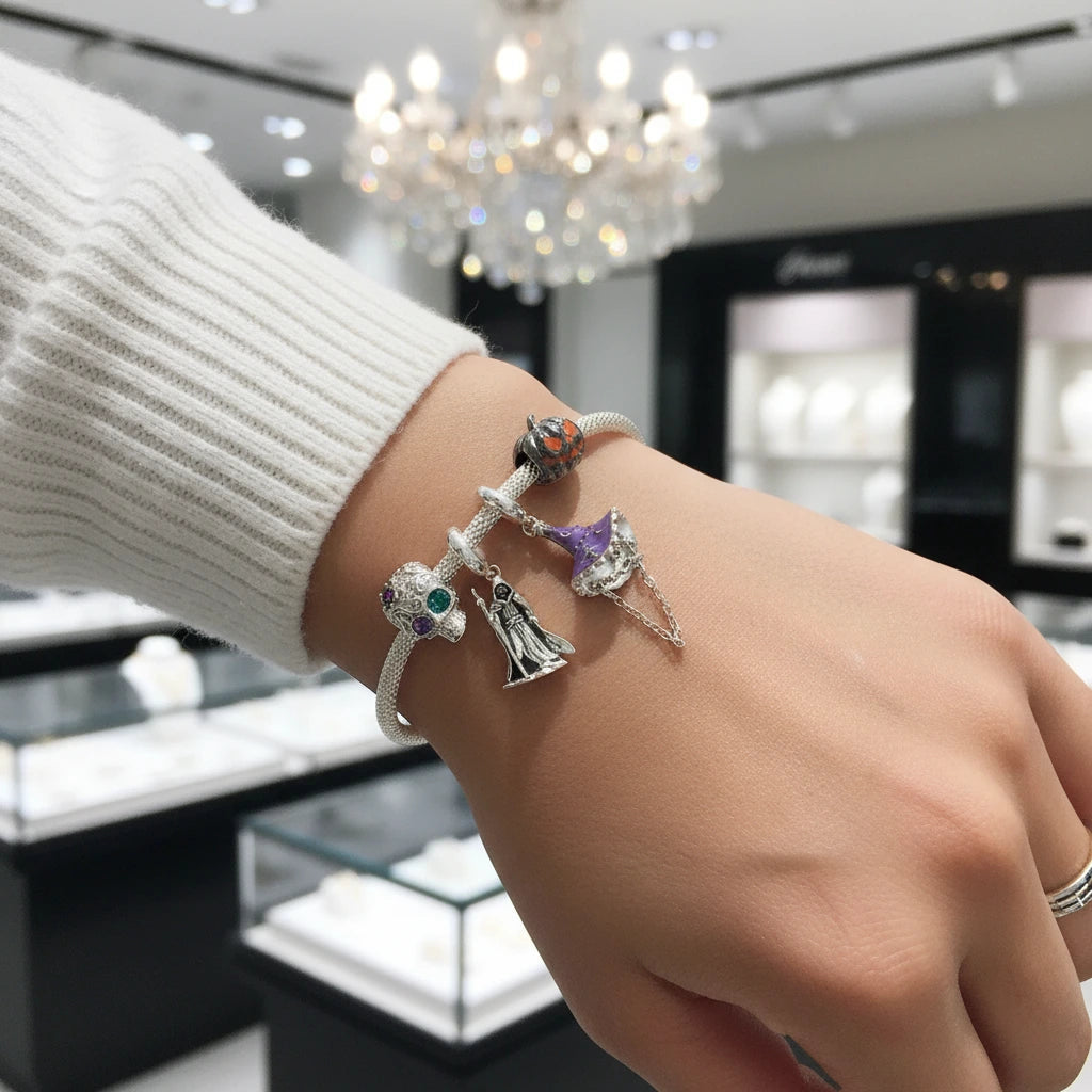 Wand-wielding Grim Reaper Charm-Black Diamonds New York