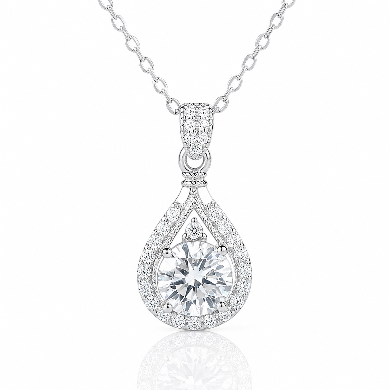 Water Drop Option Pouring Diamond Option Necklace-Black Diamonds New York