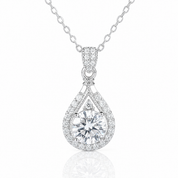 Water Drop Option Pouring Diamond Option Necklace-Black Diamonds New York