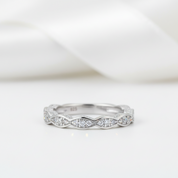 Wave Pattern Vintage Option Diamond Option Ring-Black Diamonds New York