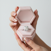 White Gold 6ct Radiant Cut Solitaire Halo Engagement Ring-Black Diamonds New York