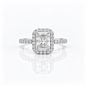 White Gold Halo Radiant Cut Diamond Option Engagement Ring-Black Diamonds New York