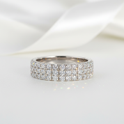 White Gold Pave Diamond Option Ring Band-Black Diamonds New York