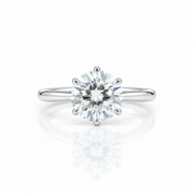 White Gold Round Cut Diamond Option Solitaire Engagement Ring-Black Diamonds New York
