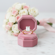Yellow Gold Emerald Cut Diamond Option Engagement Ring-Black Diamonds New York
