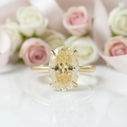 Yellow Gold Oval Cut Diamond Engagement Ring-Black Diamonds New York