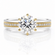Yellow Gold Sparkling Diamond Option Engagement Ring-Black Diamonds New York