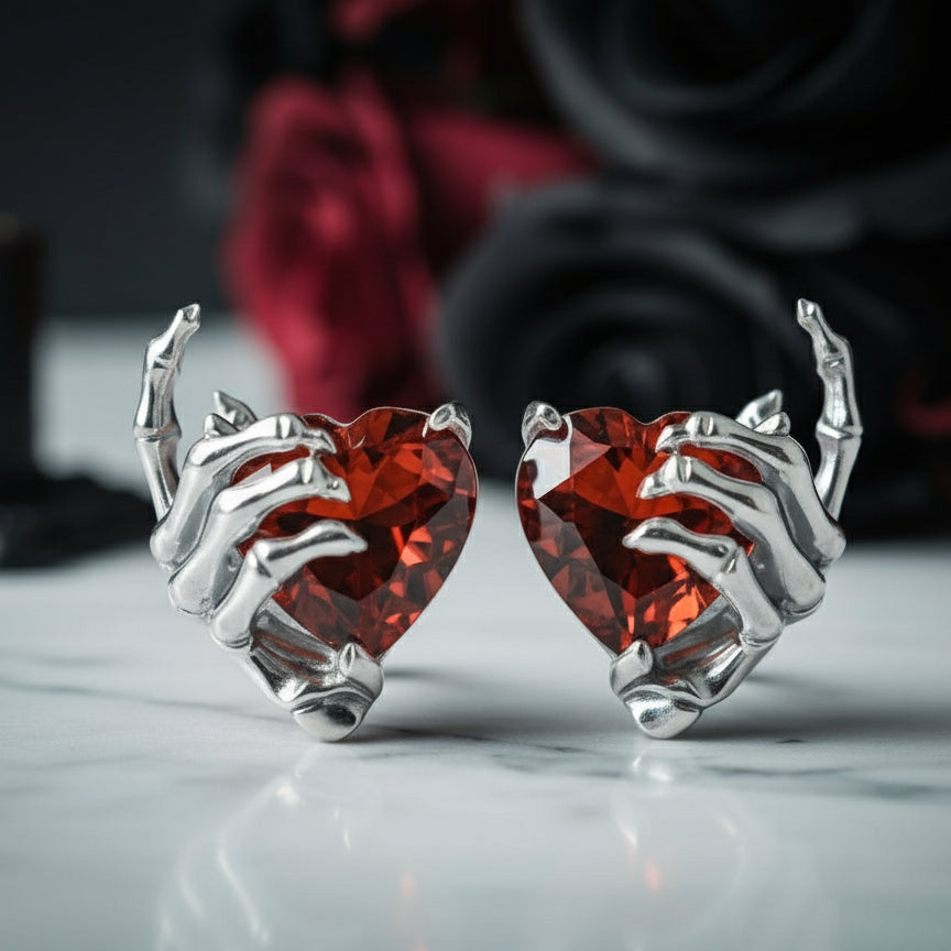 You’ve Got My Heart Forever Gothic Diamond Heart Earrings-Black Diamonds New York