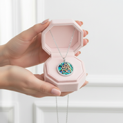 Abalone Shell Pendant Necklace with Rose Gold Flower-Black Diamonds New York