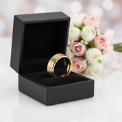 ABCD Titanium Steel Spinner Wedding Band-Black Diamonds New York