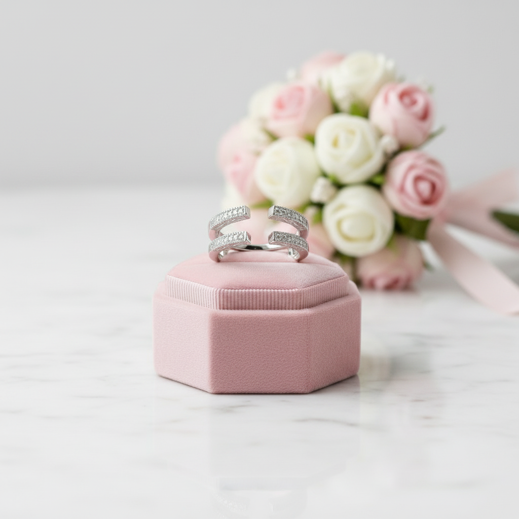 Adjustable Open Guard Diamond Enhancer Wedding Band-Black Diamonds New York