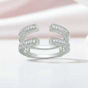 Adjustable Open Guard Diamond Enhancer Wedding Band-Black Diamonds New York