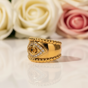 Aesthetic Devil's Eye Women's Wedding Band-Black Diamonds New York