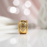 Aesthetic Devil's Eye Women's Wedding Band-Black Diamonds New York