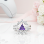 Alchemist 3 Piece Ring Set (Women)- 14k Rose Gold Video Game Inspired Rings-Black Diamonds New York