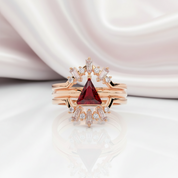 Alchemist 3 Piece Ring Set (Women)- 14k Rose Gold Video Game Inspired Rings-Black Diamonds New York