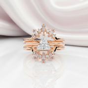 Alchemist 3 Piece Ring Set (Women)- 14k Rose Gold Video Game Inspired Rings-Black Diamonds New York