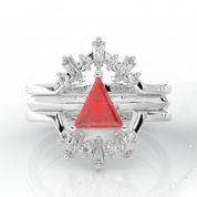 Alchemist 3 Piece Ring Set (Women)- 14k Rose Gold Video Game Inspired Rings-Black Diamonds New York