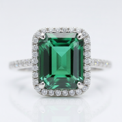 Amazing 3.5 Carat Emerald Cut Halo Engagement Ring-Black Diamonds New York