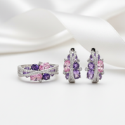 Amethyst & Diamond Option Jewelry Set-Black Diamonds New York