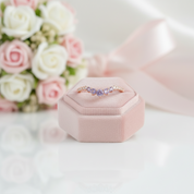 Amethyst Purple Thin Stacking Wedding Band-Black Diamonds New York