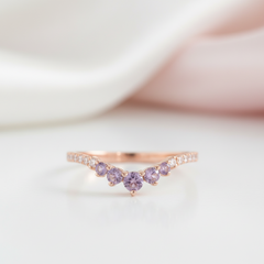 Amethyst Purple Thin Stacking Wedding Band