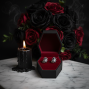 Anatomical Human Heart Punk Stud Earrings-Black Diamonds New York