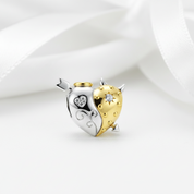 Angel & Devil Heart Shaped Charm-Black Diamonds New York