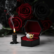 Angel & Devil Heart Shaped Charm-Black Diamonds New York