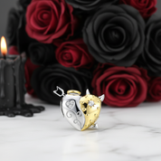 Angel & Devil Heart Shaped Charm-Black Diamonds New York