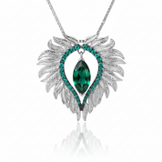 Angel Wings Feather Necklace-Black Diamonds New York
