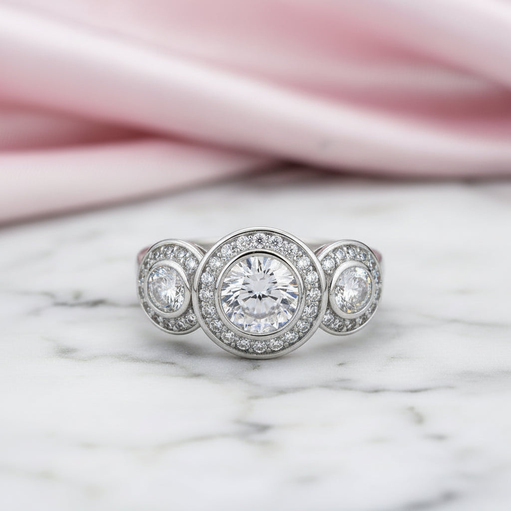 Art Deco 2.50ct Diamond Option Engagement Ring-Black Diamonds New York